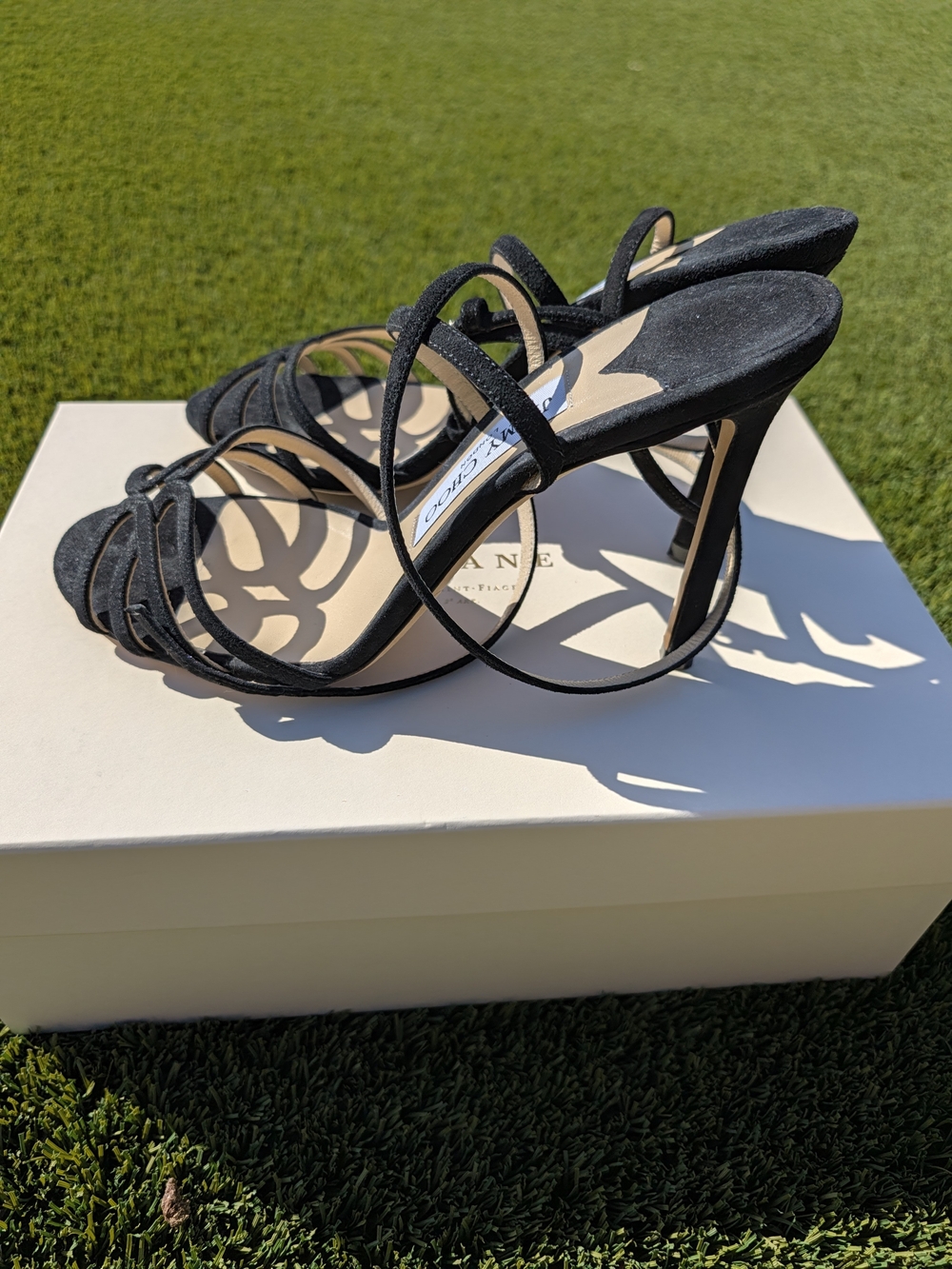 Jimmy Choo Black Strappy High Heel Sandals US 7.5 EU 38